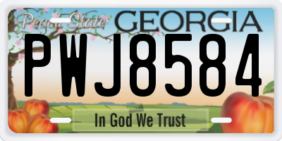 GA license plate PWJ8584