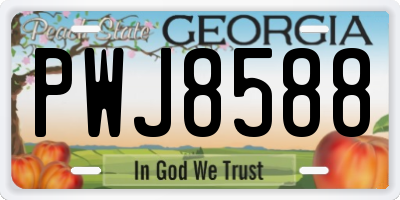 GA license plate PWJ8588