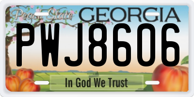 GA license plate PWJ8606