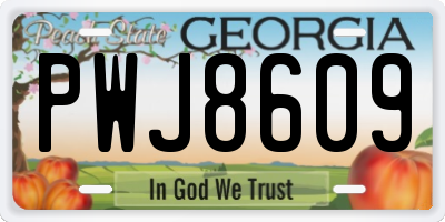 GA license plate PWJ8609