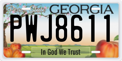 GA license plate PWJ8611