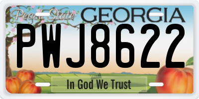 GA license plate PWJ8622