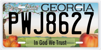 GA license plate PWJ8627