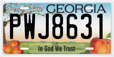 GA license plate PWJ8631