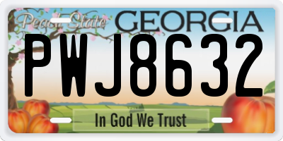 GA license plate PWJ8632