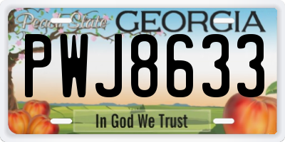 GA license plate PWJ8633