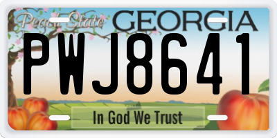 GA license plate PWJ8641