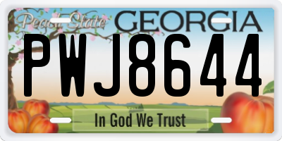 GA license plate PWJ8644