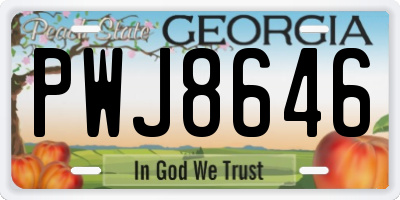 GA license plate PWJ8646