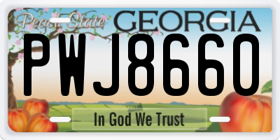 GA license plate PWJ8660