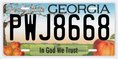 GA license plate PWJ8668