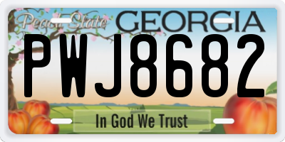 GA license plate PWJ8682