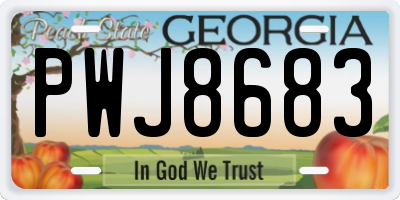 GA license plate PWJ8683