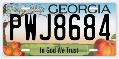 GA license plate PWJ8684
