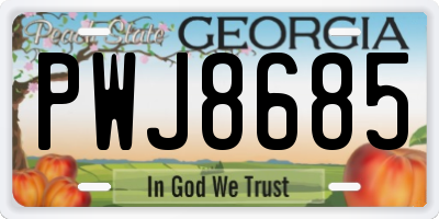 GA license plate PWJ8685