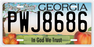 GA license plate PWJ8686