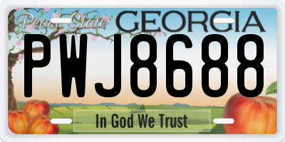 GA license plate PWJ8688