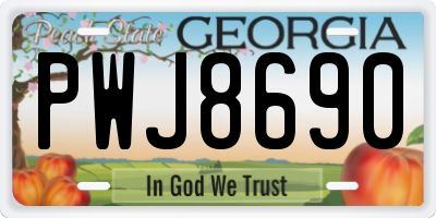 GA license plate PWJ8690