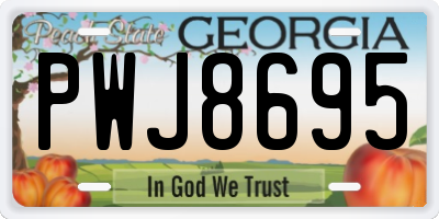 GA license plate PWJ8695