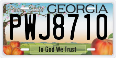 GA license plate PWJ8710