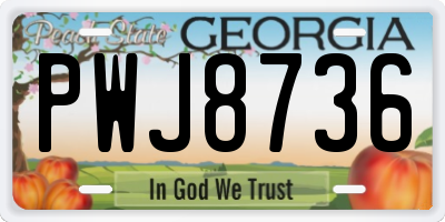 GA license plate PWJ8736