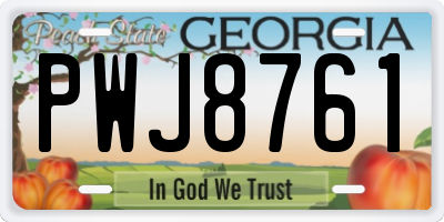 GA license plate PWJ8761