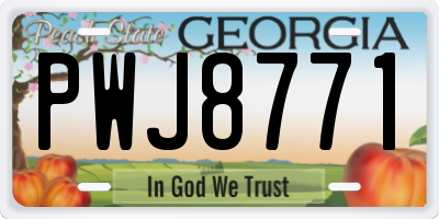 GA license plate PWJ8771