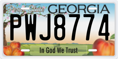 GA license plate PWJ8774