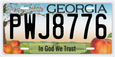 GA license plate PWJ8776