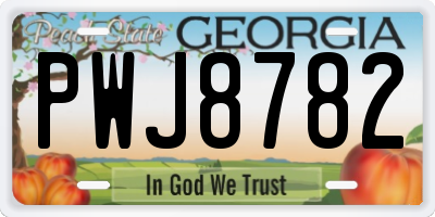 GA license plate PWJ8782