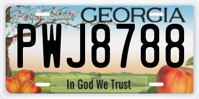 GA license plate PWJ8788