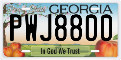 GA license plate PWJ8800