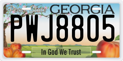 GA license plate PWJ8805