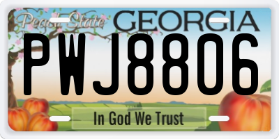 GA license plate PWJ8806