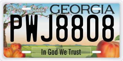GA license plate PWJ8808