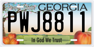 GA license plate PWJ8811