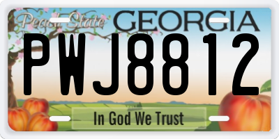 GA license plate PWJ8812