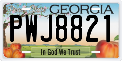 GA license plate PWJ8821
