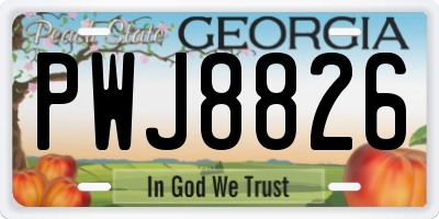 GA license plate PWJ8826