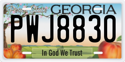 GA license plate PWJ8830