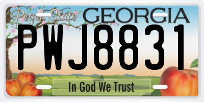 GA license plate PWJ8831