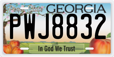 GA license plate PWJ8832