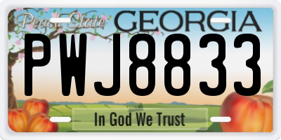 GA license plate PWJ8833