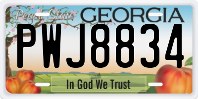 GA license plate PWJ8834