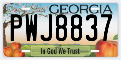 GA license plate PWJ8837