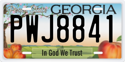 GA license plate PWJ8841