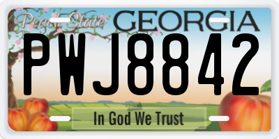 GA license plate PWJ8842