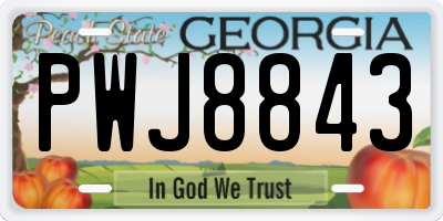 GA license plate PWJ8843