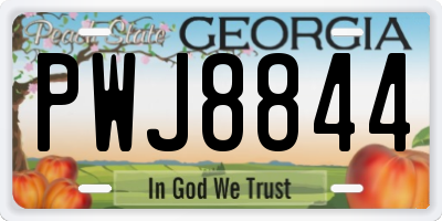 GA license plate PWJ8844