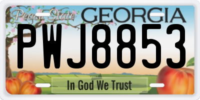 GA license plate PWJ8853